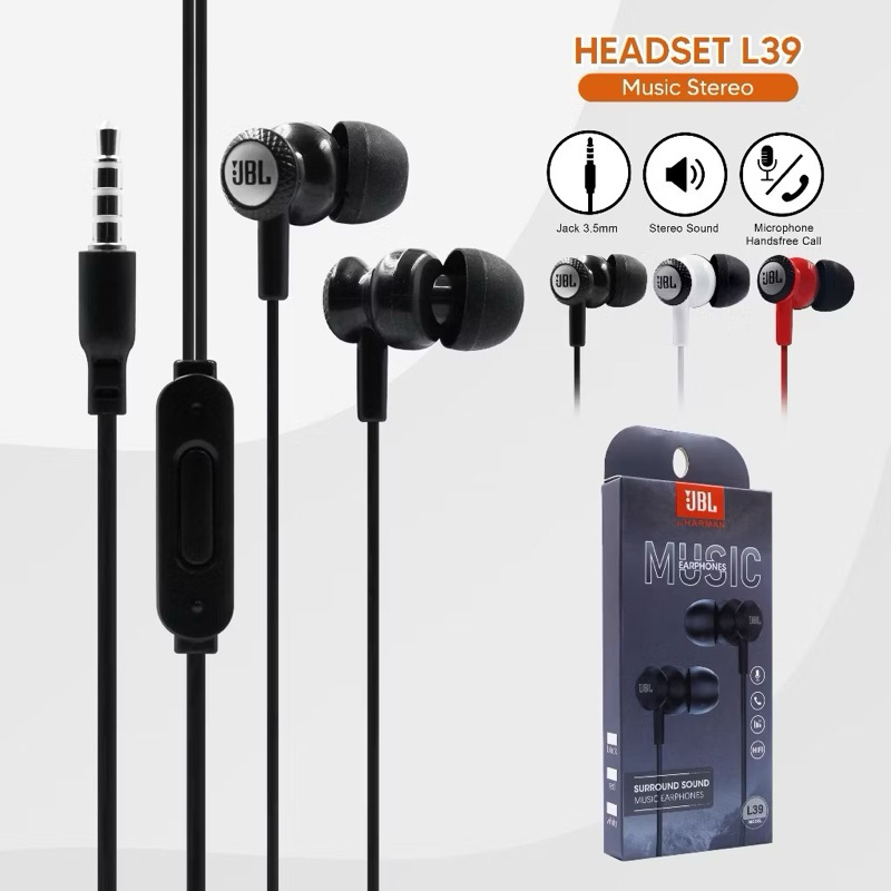 Headset Earphone JBL L39 Original by Harman Earphone Handsfree IN HEADPHONES