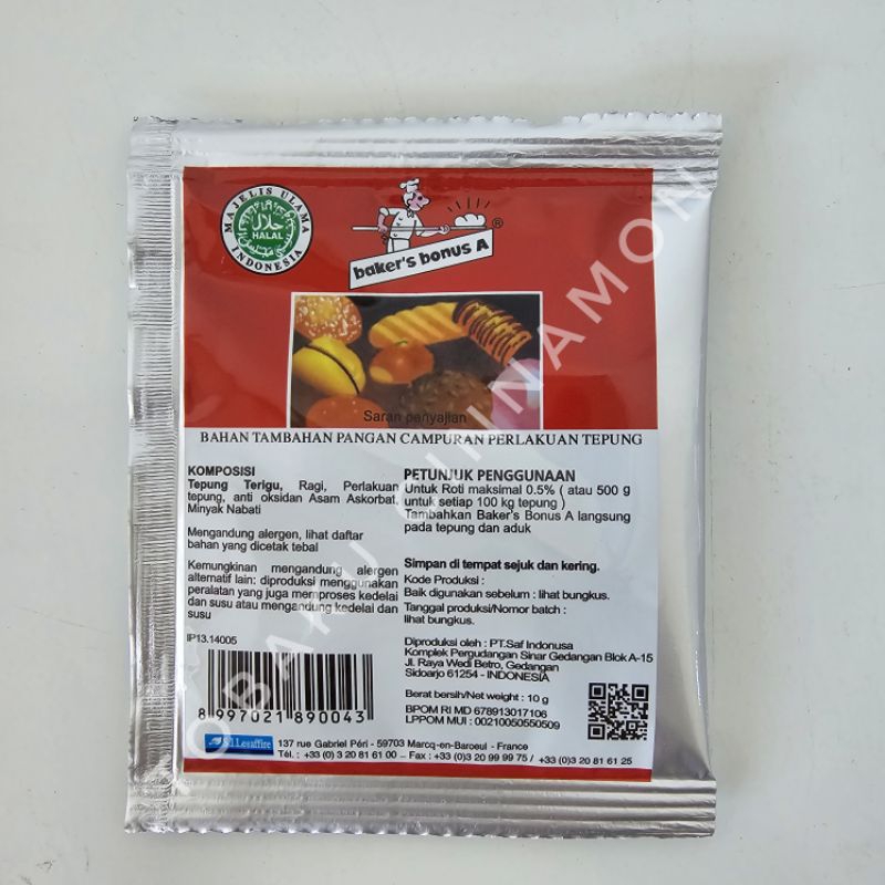 

BAKER'S BONUS A (BREAD IMPROVER) SACHET 10 GR