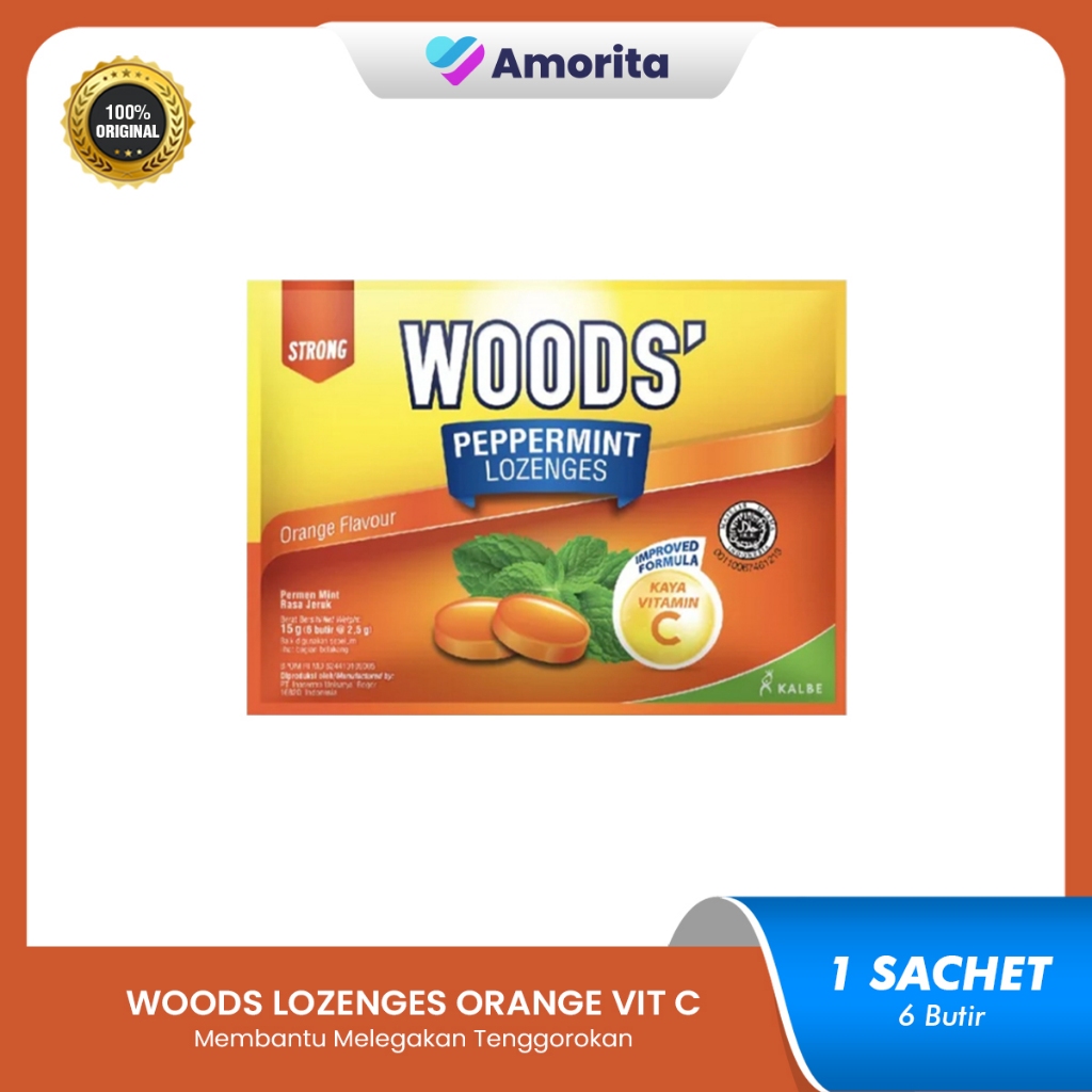 

Woods Lozenges Orange Vitamin C - Pelega Tenggorokan