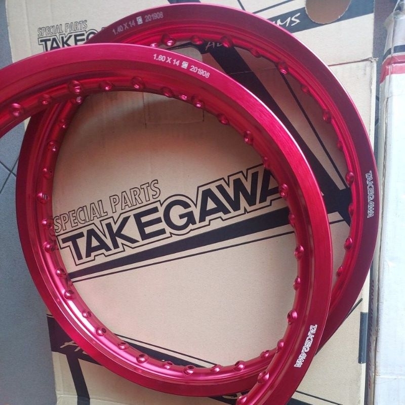 PROMO VELG TDR WM SHAPE 140/160 RING 14 RED SILVER HOLE 36