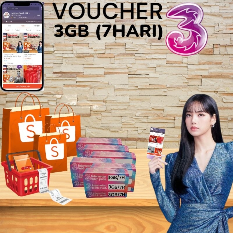 VOUCHER TRI 3GB(7HARI)