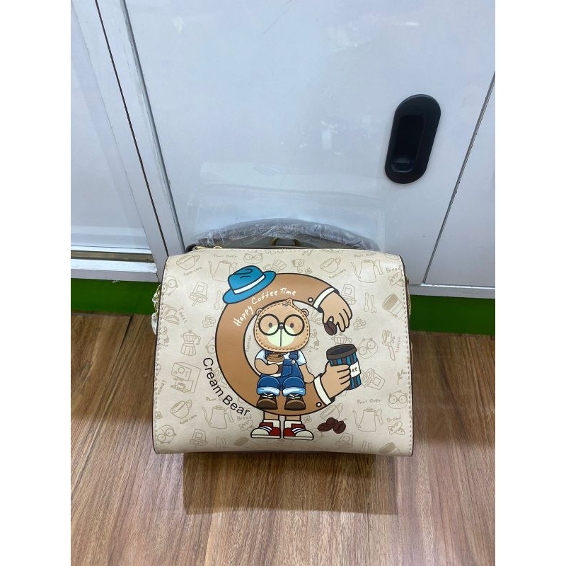 Creambear Original Tas Kulit Selempang Bagpack Multifungsi Wanita C13093 Original