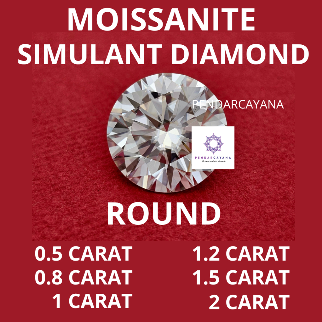 batu permata moissanite simulant diamond 0.5 carat - 2 carat BULAT / PCS