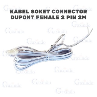 KABEL SOKET CONNECTOR DUPONT FEMALE 2 PIN 2M S2200 KABEL KONEKTOR SOKET DUPONT