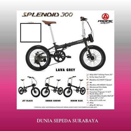 SEPEDA LIPAT PACIFIC SPLENDID 300 VT 16 20 INCH ALLOY 8SPEED MURAH TERBAIK