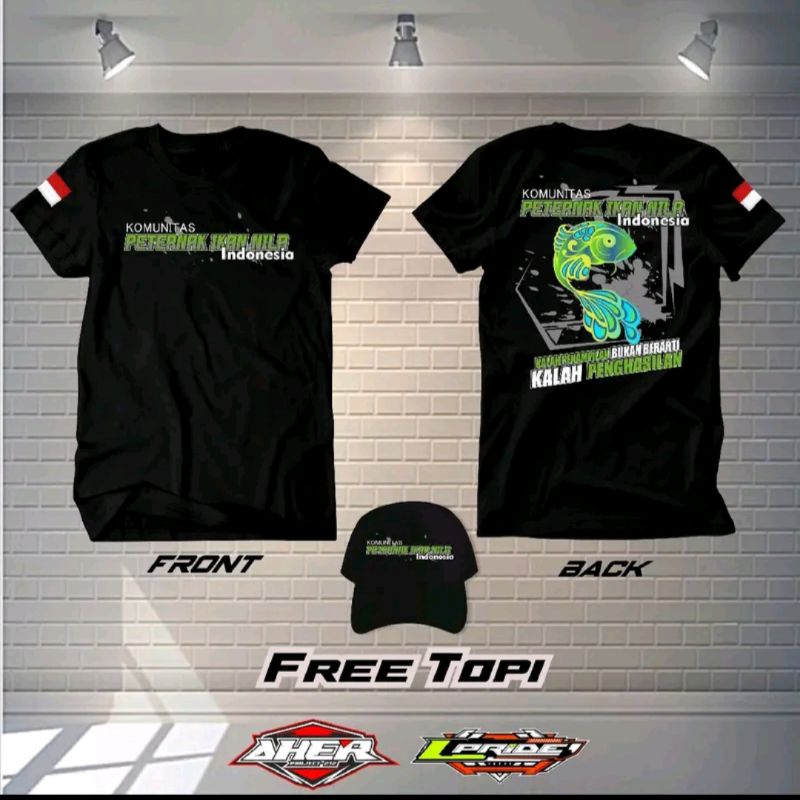 KAOS IKAN NILA FREE TOPI || KAOS KOMUNITAS IKAN NILA || KAOS PETERNAKAN || KAOS || KUALITAS PREMIUM