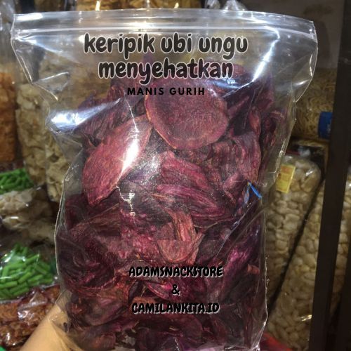 

KERIPIK UBI UNGU 200GR DAN 500GR / CRSPY ORIGINAL MENYEHATKAN / INSTANT DAN SAMEDAY