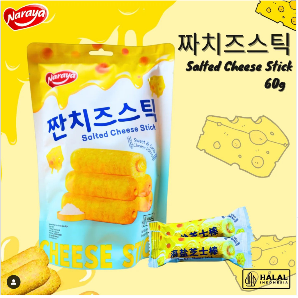 

Snack Naraya Salted Cheese Stick Pouch 60gr