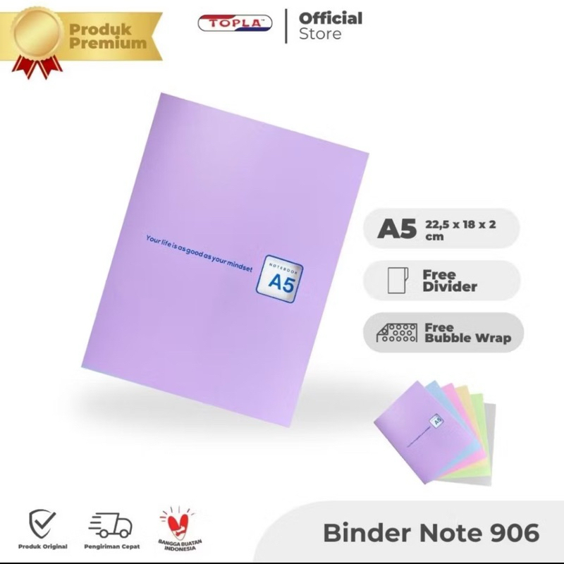 

TOPLA Binder Note 906 (A5) - Planner, Jurnal, & Diary Ukuran A5 dengan 20 Ring Kuat -