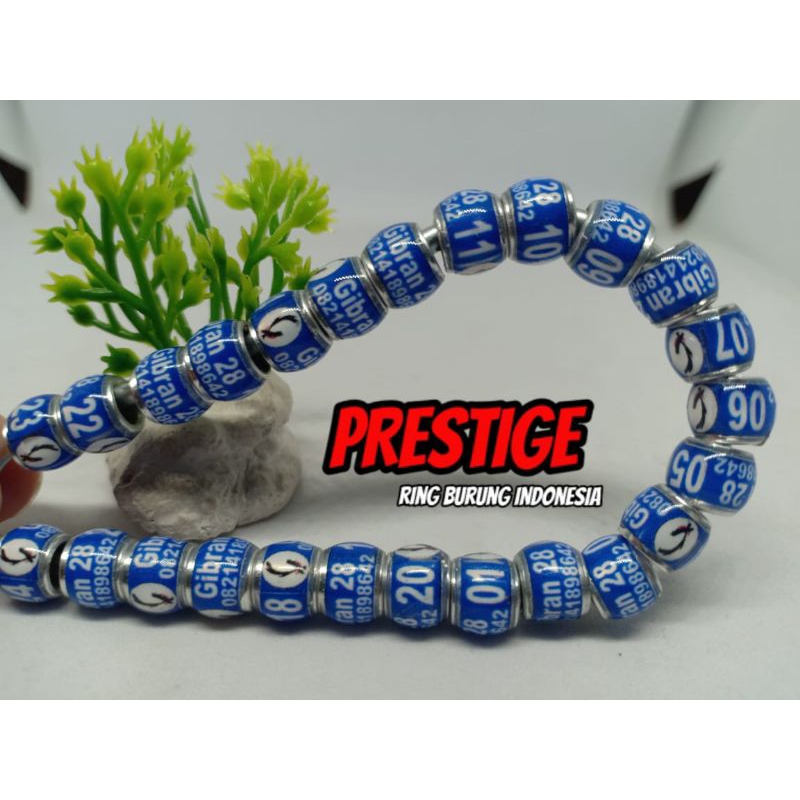 RING MURAI MODEL DONAT D'PRINTZ BIRU TUA LIS SILVER LUBANG 4.0 MM BISA CUSTOM NAMA,NO HP,DLL
