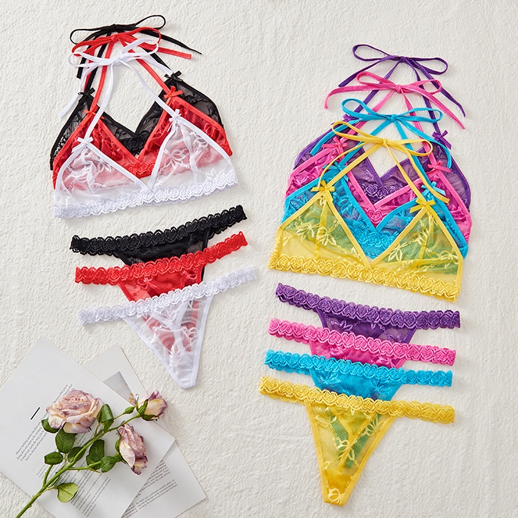 Lingerie Babydoll Sexy Hot Bikini Bra G String Renda Bh Set B16-1