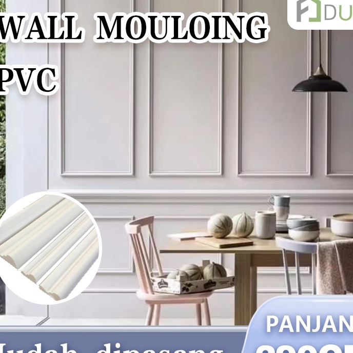 Flash Sale DUX Wall Moulding LAIV PVC Putih  List Dinding  Lis ProfilWall Moulding Tempel