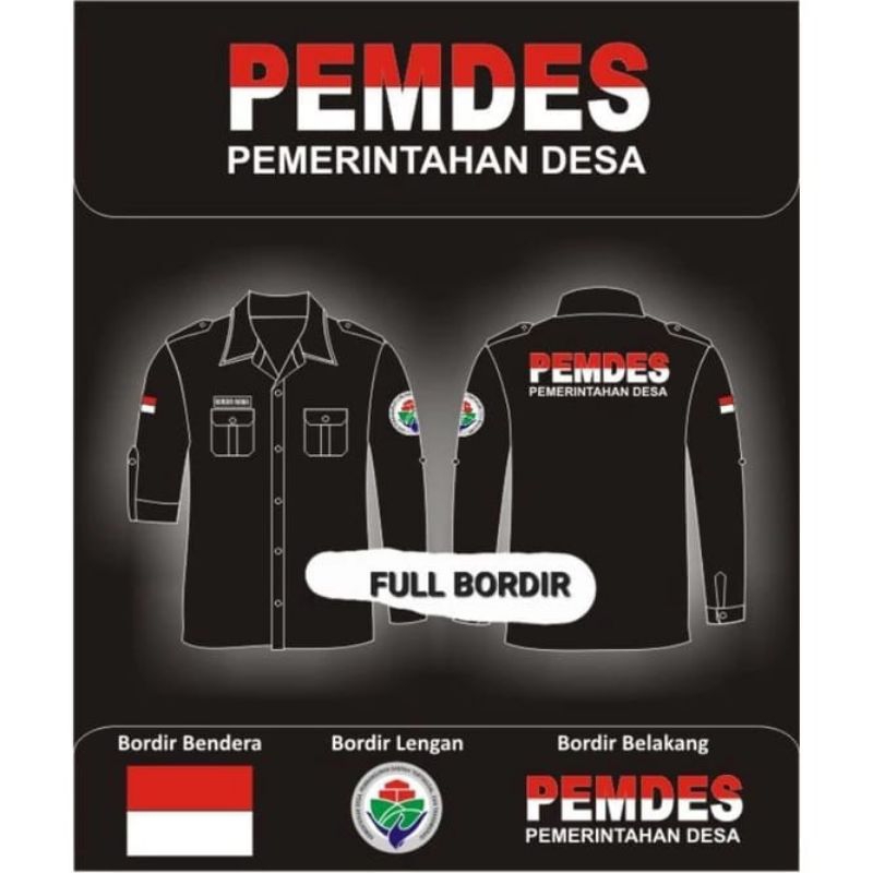 kemeja kerja baju pdh seragam kerja Pemdes Full bordir