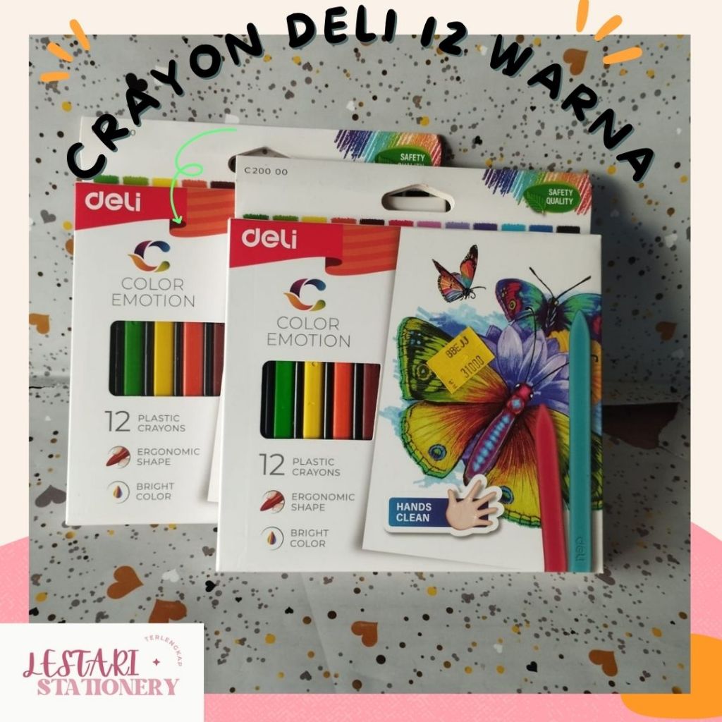 

Crayon Deli 12 Warna C200-00 | Crayon Deli Color Emotion | Plastic Crayons| Lestari Stationery