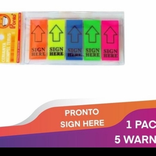 

KUALITAS TERJAMIN Sticky Notes Pronto Sign Here bahan plastik