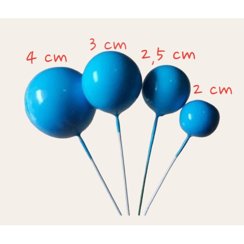 Cake topper kue Bola isi 4 / Balon Warna Warni / Dekorasi Kue