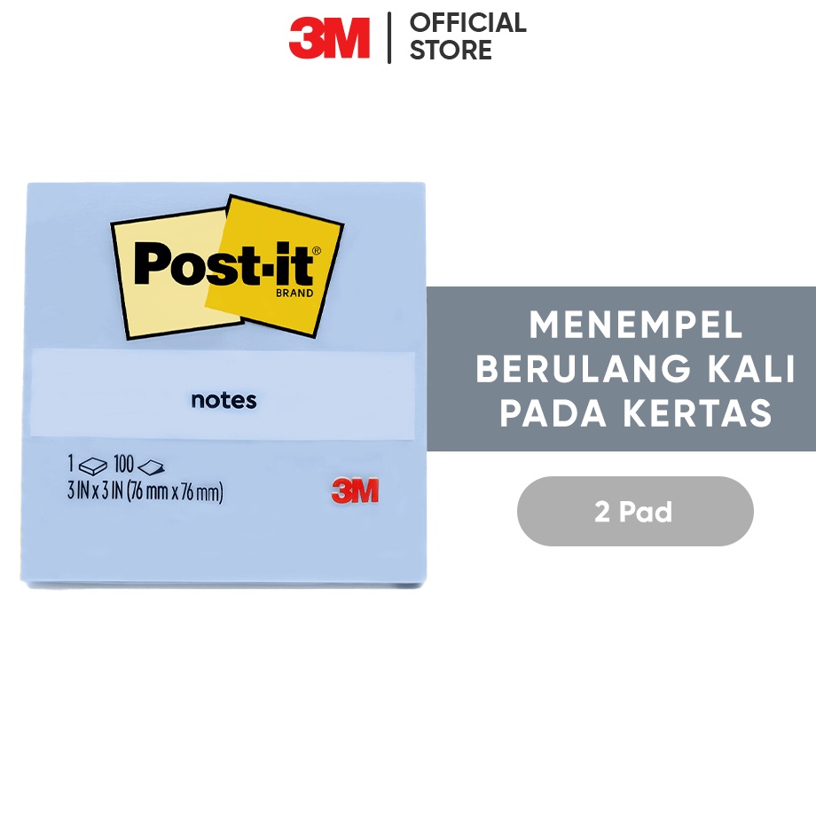 

SPECIAL 3M Postit Notes 6541CB Menempel berulah kali pada kertas 2 pad 76x76 mm Untuk berbagai permukan kertas