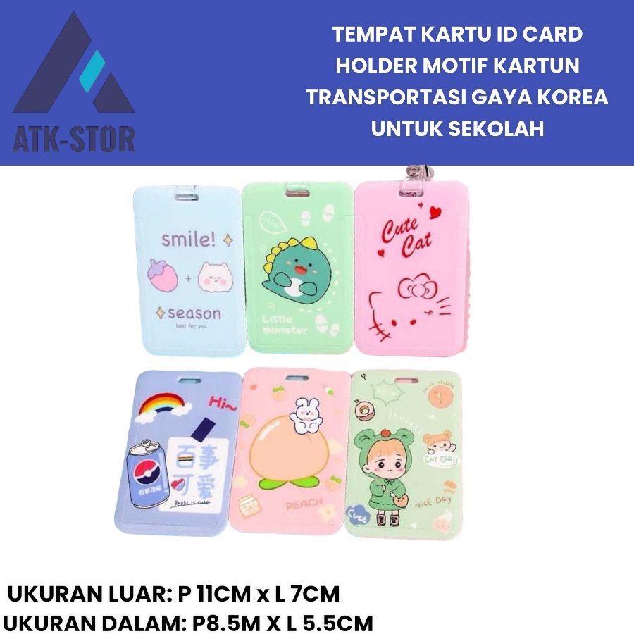 

1Pcs Tempat Kartu Id Card Holder Motif Kartun Transportasi Gaya Korea Untuk Sekolah / Kantor lucu kawaii Pelindung Kartu
