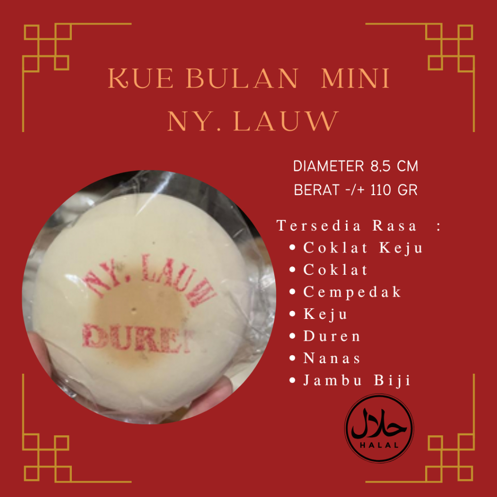 

Kue Bulan/Tiong Cu Pia/Mooncake Mini Tong Jiu Pia Phia Ny. Lauw Halal