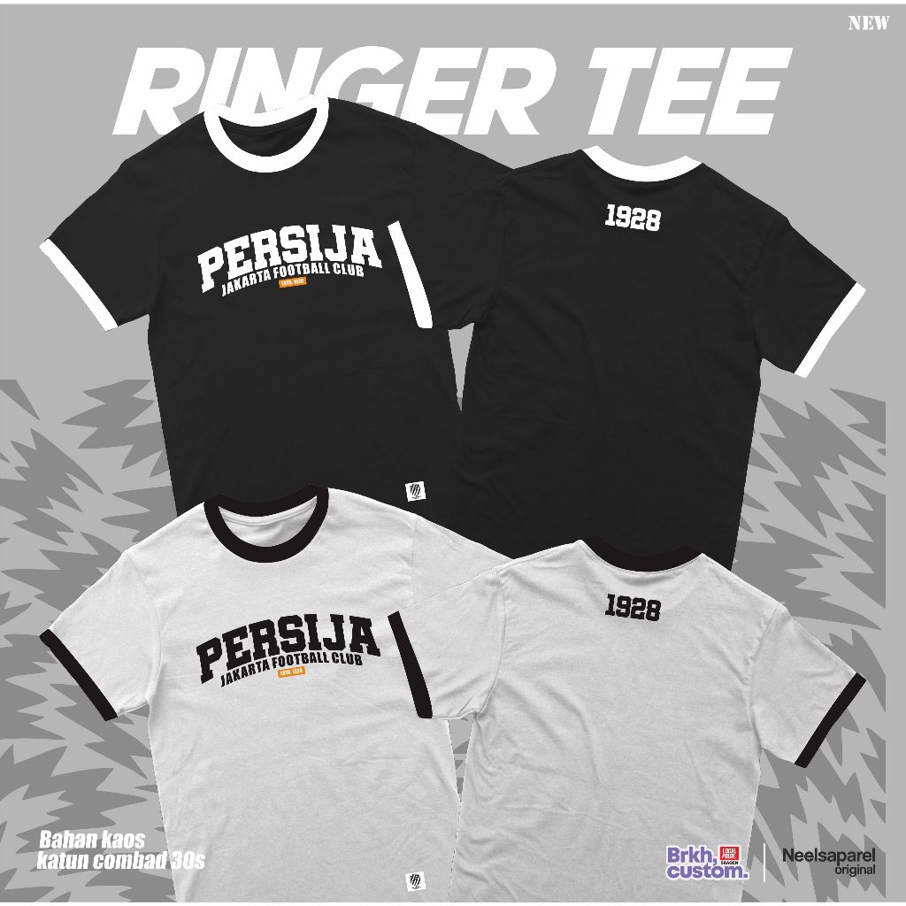 KAOS RINGER PERSIJA A1 | KAOS PERSIJA JAKARTA 1928 |JAKMANIA  SUPORTER FOOTBALL 01 KAOS NRIBUN ULTRA