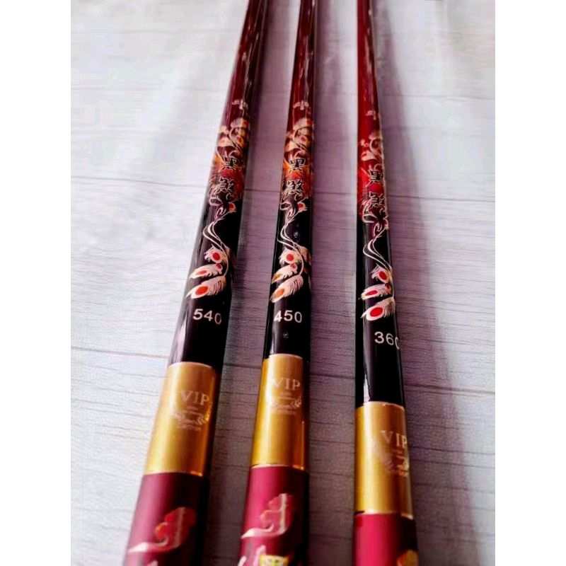 Joran Tegek VIP Carbon Merah Import 6H Kaku Ringan - Cocok untuk Jigging