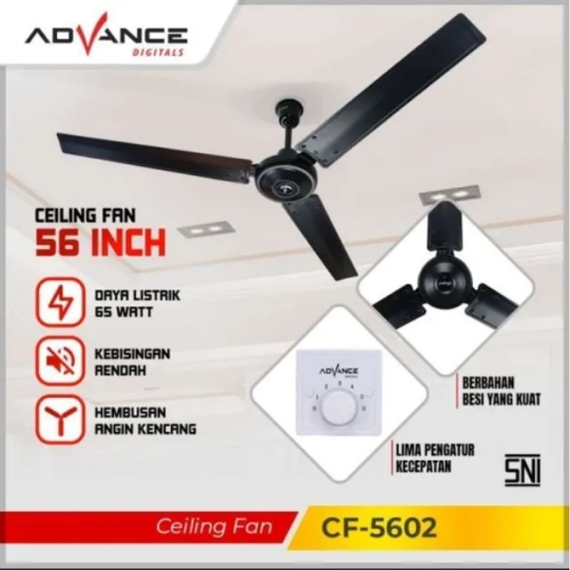 ADVANCE Kipas Angin Gantung / Plafon / Baling-baling besi CF-5602 CF5602 Ceiling Fan Besi 56 inch 56