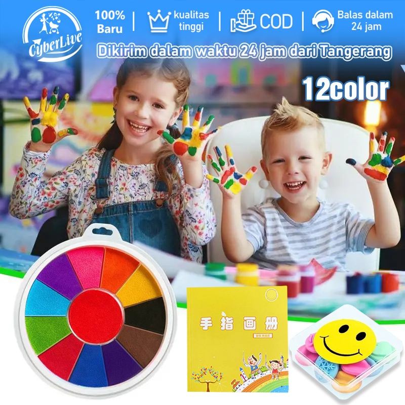 Finger Stamp Pad | Jumbo Washable Finger Paint | Jumbo Round Ink Pad Untuk Anak