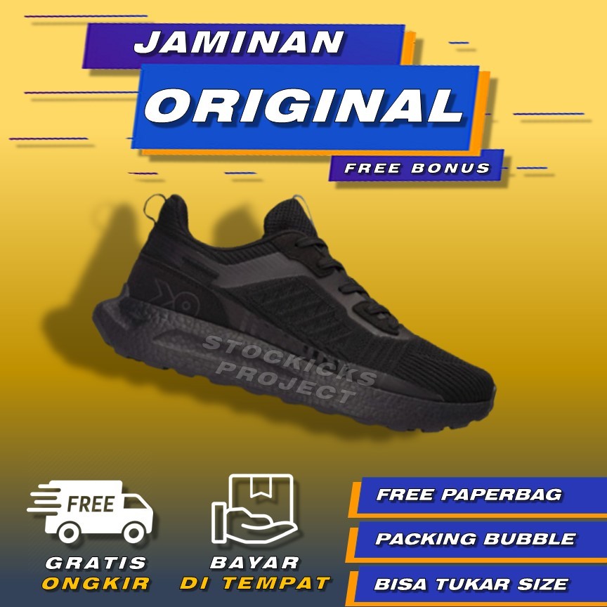 Sepatu Kanky Story Kenshin All Black Original Sepatu Sport Running Sepatu Olahraga Lari Pria Wanita 