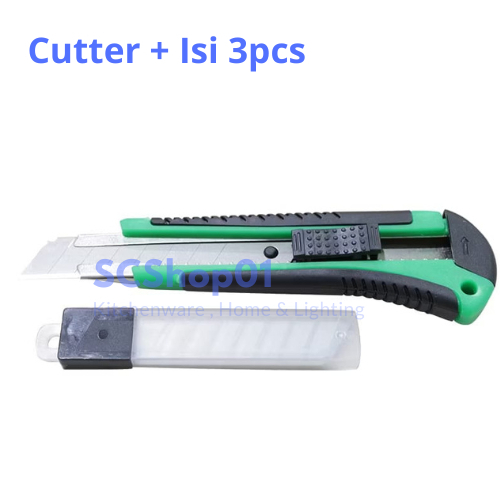 

Cutter BESAR KOSS / Pisau Cutter 18MM ( Free Isi 3 pcs )