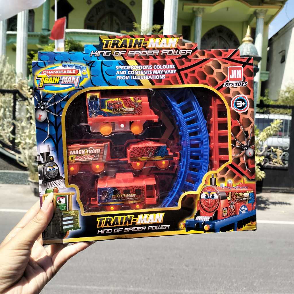 Mainan Anak Terbaru Kereta Api Spiderman 877 75 Pakai Baterai AA Murah | Mainan Koleksi Anak Laki-la