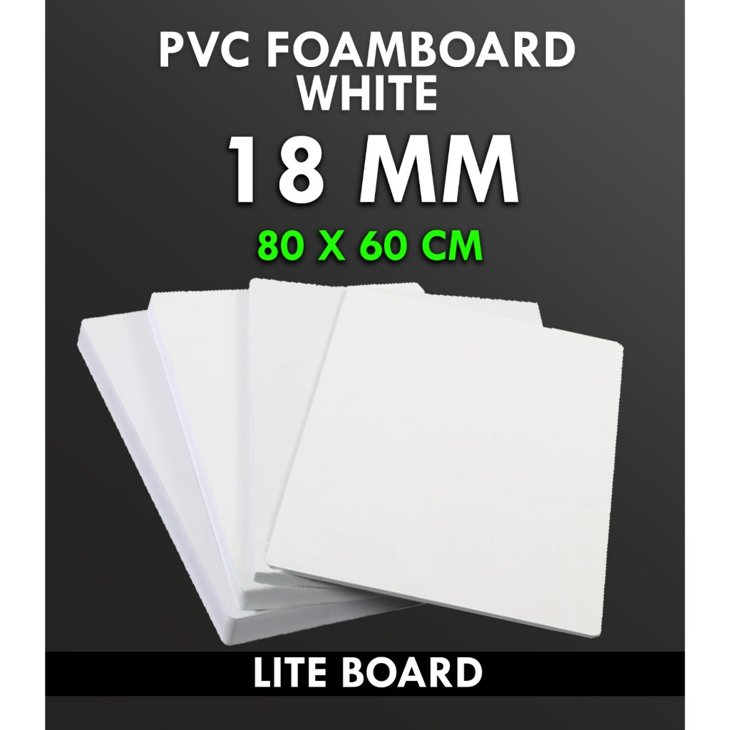 PVC FOAM BOARD WHITE 18 MM UKURAN 80 CM X 60 CM