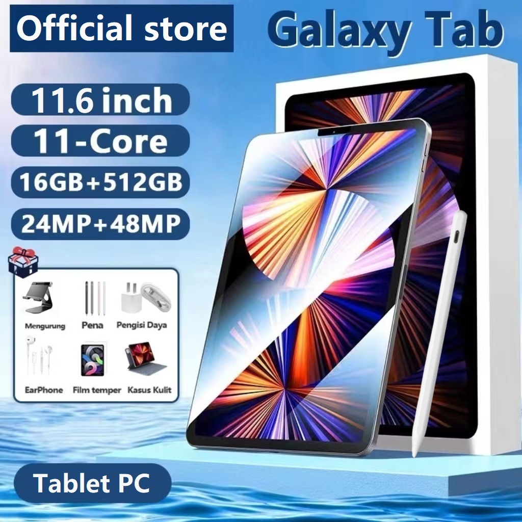 【Bisa COD】Tablet Android Galaxy Tab Pro 12 Pad Wifi 5G Dual SIM Tablet PC Asli Baru Tablet Anak anak
