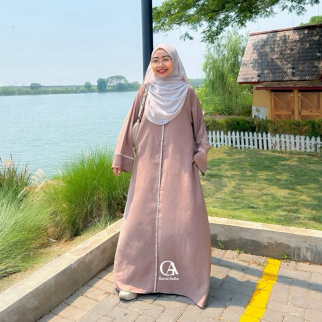 Promo Abaya Mahira By Gerai Aulia Abaya Remaja Payet Polos Gamis Muslim Wanita Wolfis Hitam Dress