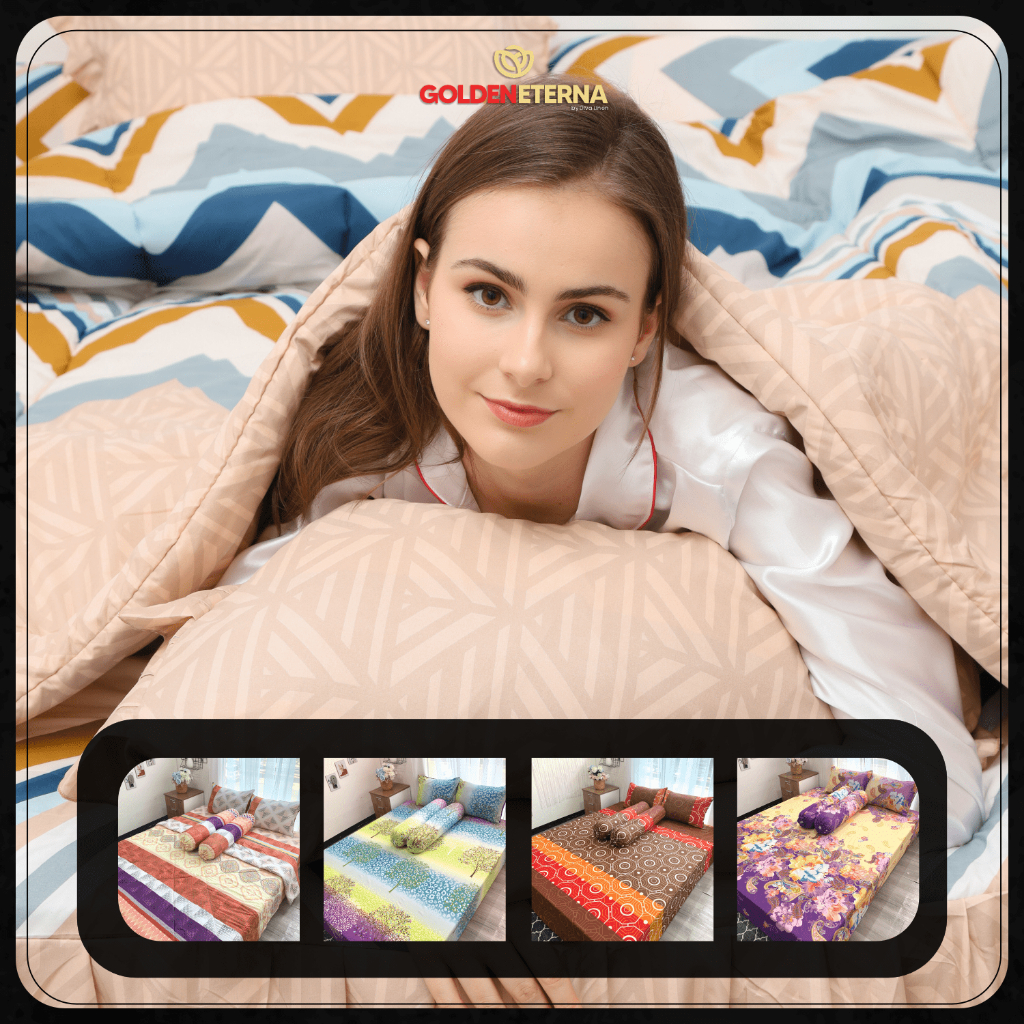 Diva Linen Golden Eterna Bahan Katun Adem - Set Sprei + Bed Cover