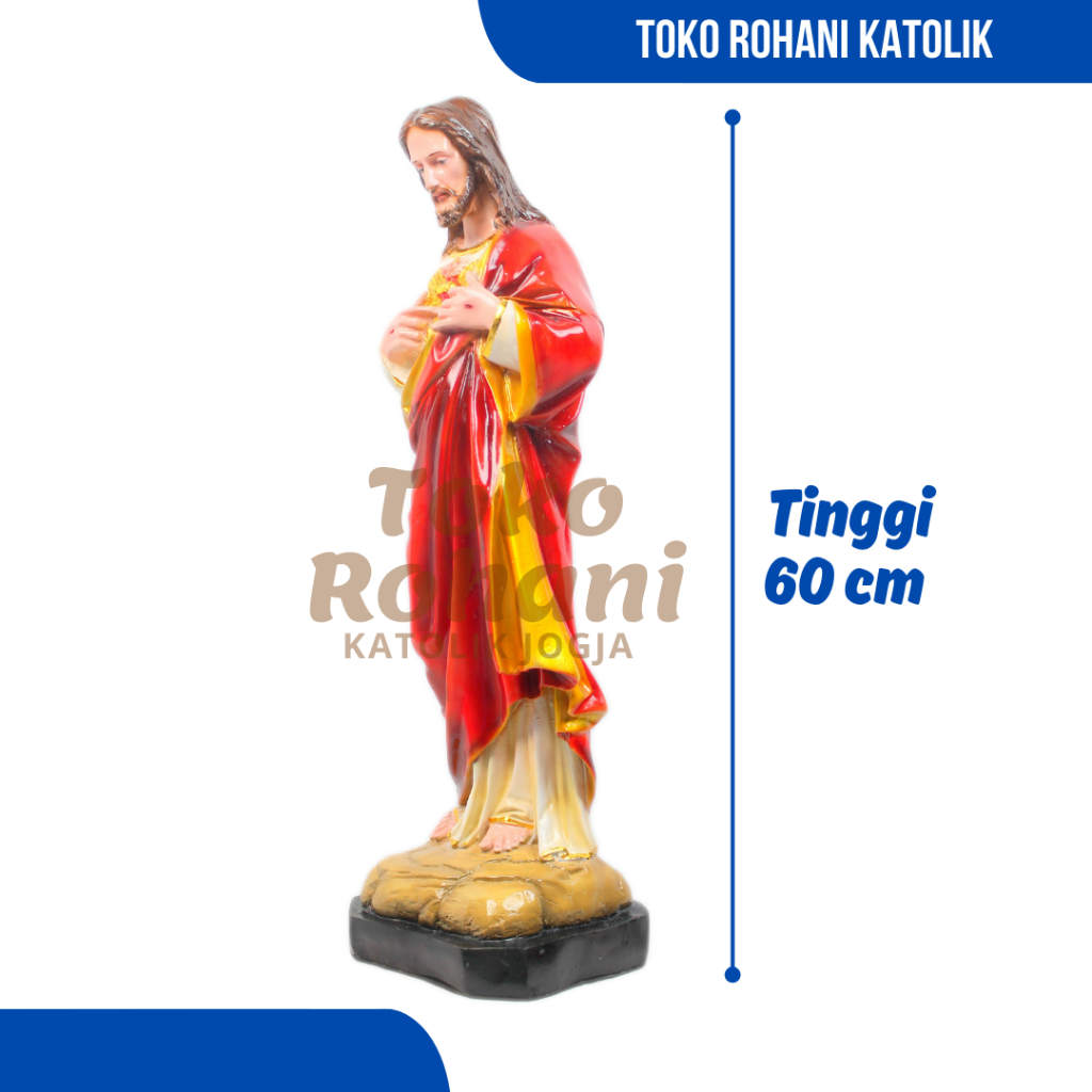 PATUNG YESUS 60 CM / PATUNG TUHAN YESUS HATI KUDUS / PATUNG YESUS BESAR