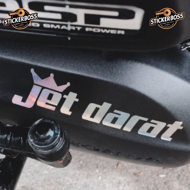 Sticker Motor King JET DARAT Hologram Keren - Sticker Cutting Viral Variasi Motor