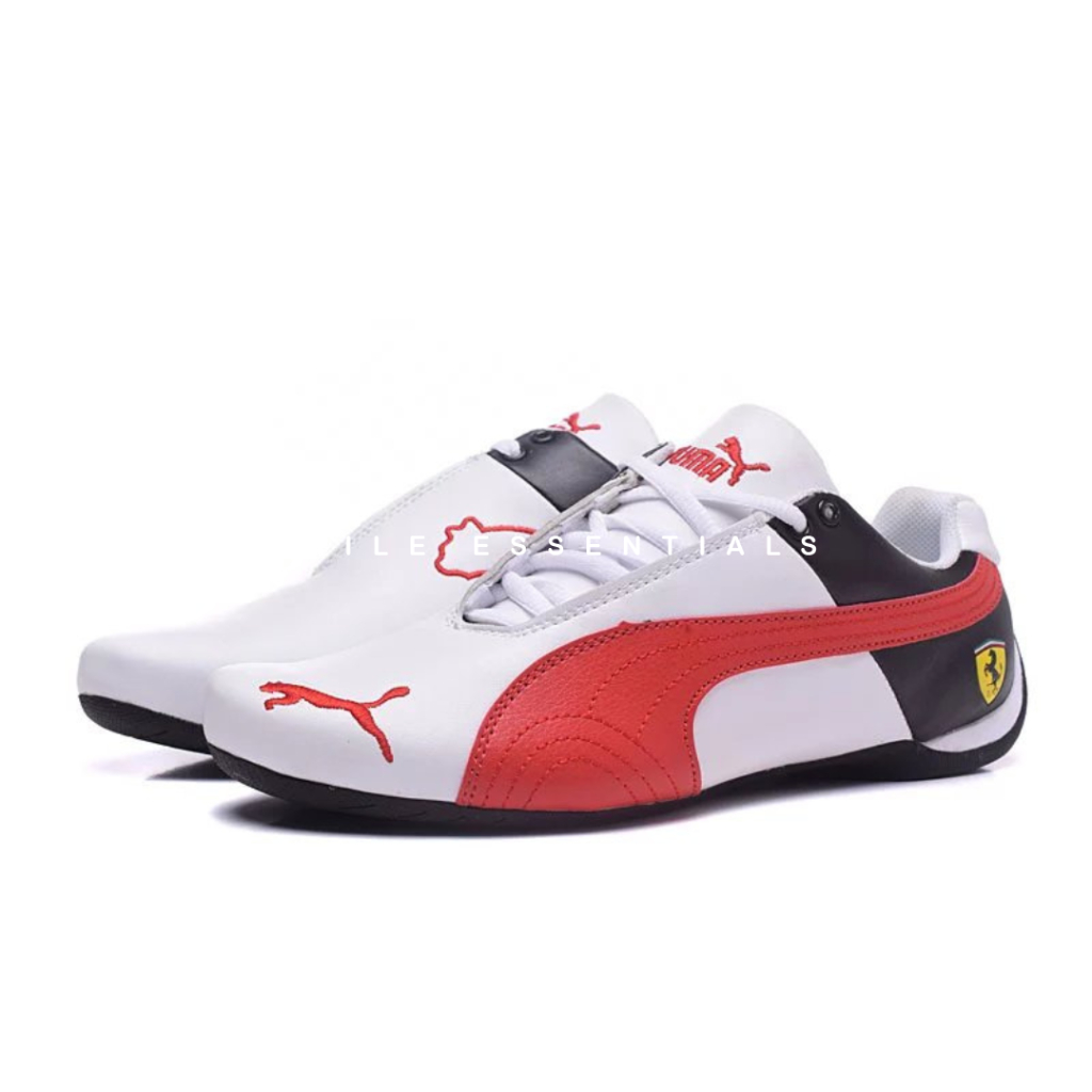 [READY STOCK SIZE 43] Scuderia Ferrari x Puma Future Cat OG Leather SF White Rosso Corsa Red Black