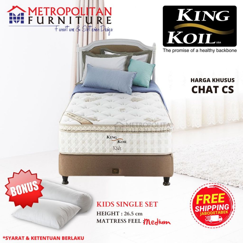 Kasur Springbed King Koil Kids Single FULL SET Spring bed matras