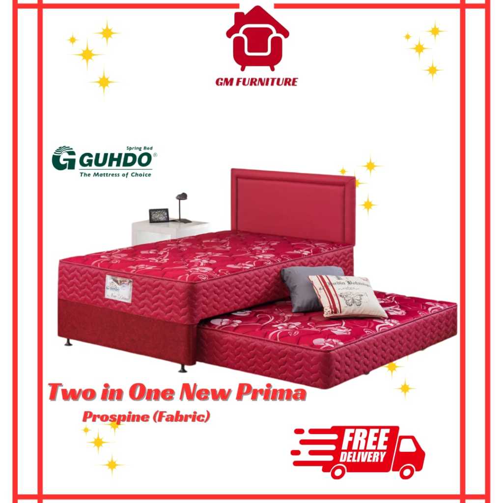 Guhdo Spring Bed  New Prima 2 in 1  -  Prospine (fabric) Full Set