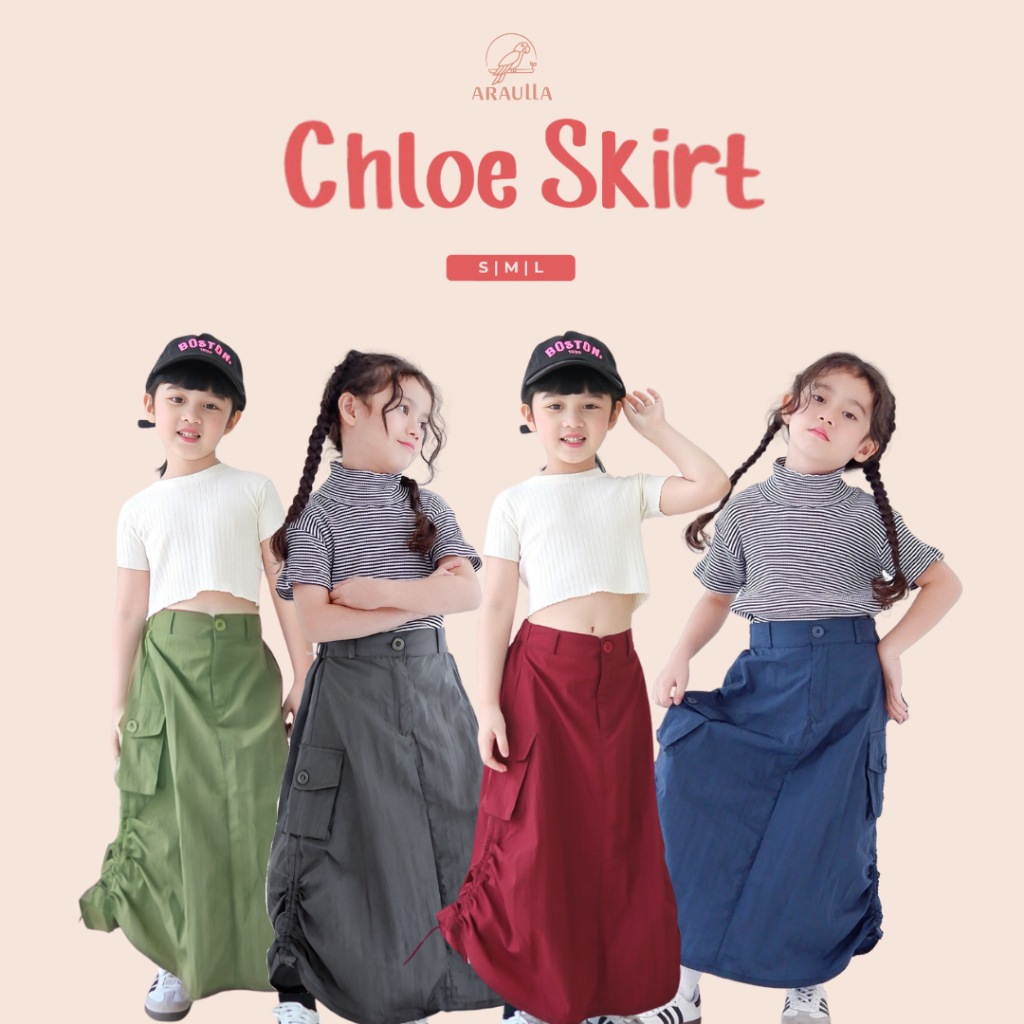 Araulla - Chloe Skirt - Rok Serut Anak Perempuan | Rok Panjang Anak Perempuan | Rok kerut Anak Perem