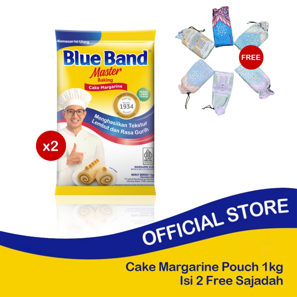 

2pcs Blue Band Margarine Pillow Pack 1kg Free Sajadah
