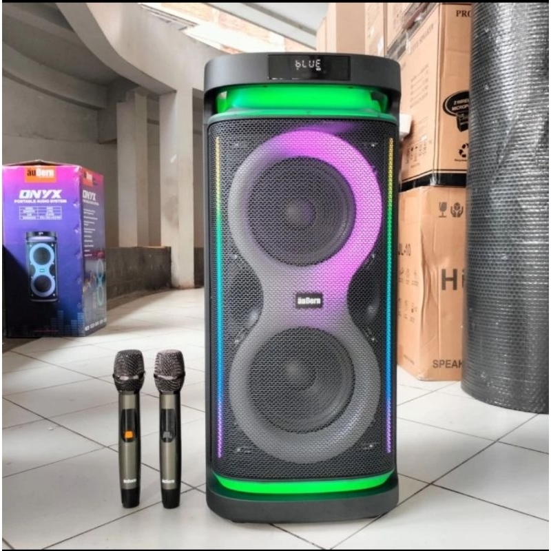 Speaker Portable Aktif auBern ONYX Double 8 Inch Speaker Bluetooth