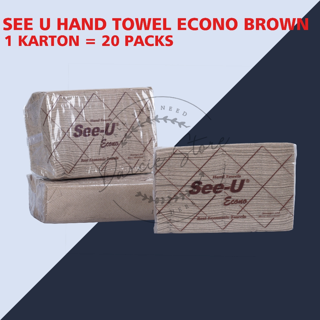 TISSUE SEE-U HAND TOWEL ECONO BROWN 1 KARTON / SEE U HAND TOWEL COKLAT / SEE U HAND TOWEL MURAH
