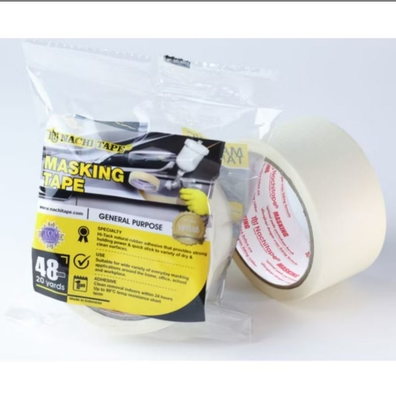 

masking tape nachi 48 mm 2 inch 20 yard lakban kertas / solasi kertas 2 inch