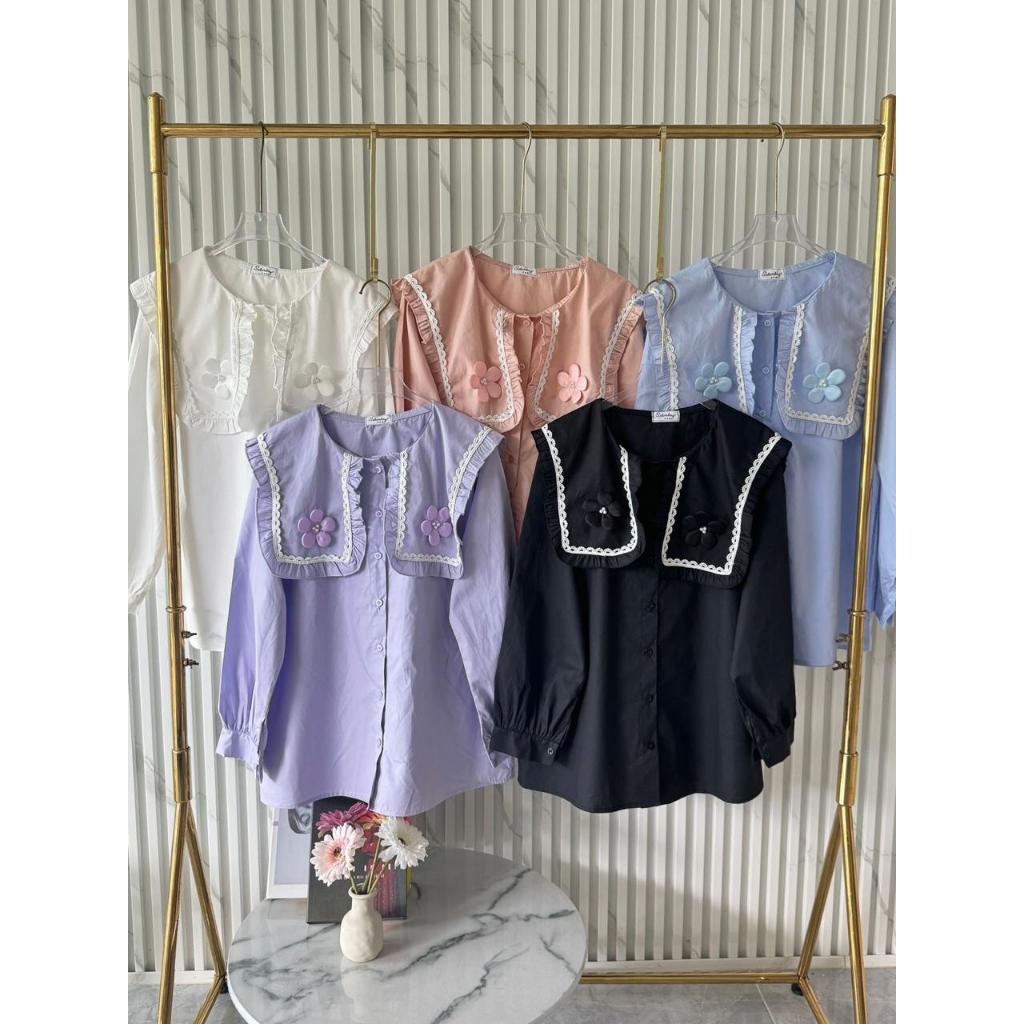 KEMEJA KERAH BUNGA// KEMEJA KERAH WANITA//KEMEJA IMPORT//KEMEJA ECERAN & GROSIR