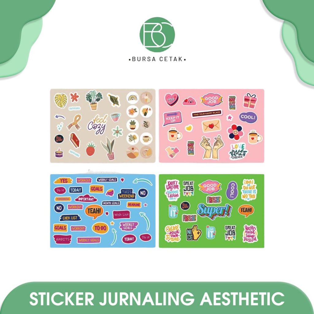 

BURSA CETAK - Print Sticker Jurnaling Aestetic / Label Stiker Dekorasi Buku Catatan / Journal Decor Perlengkapan