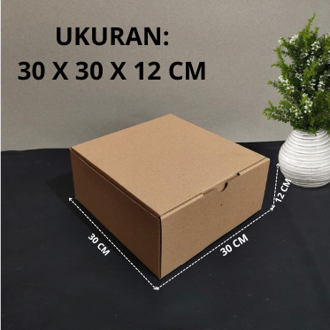 

( 10 Pcs ) Kardus Eflute Karton Box Kotak Kue Hampers 30 cm x 30 cm x 12 cm