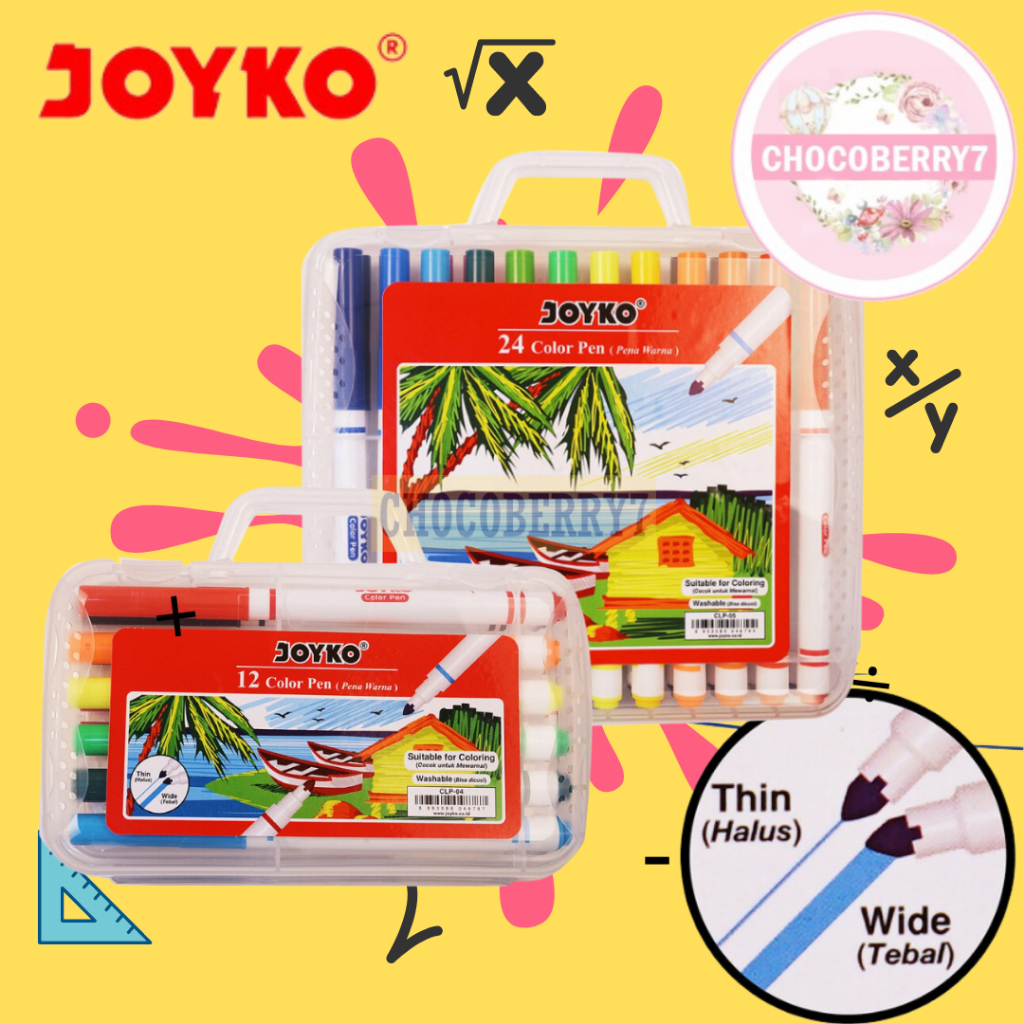 

Color Pen Pulpen Pena Warna Joyko CLP-04 12 Warna CLP-05 24 Warna Washable Colors