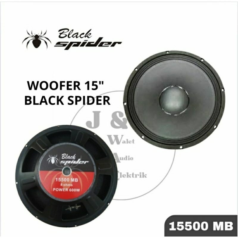 SPEAKER KOMPONEN 15 INCH BLACK SPIDER 15500 MB WOOFER BLACK SPIDER