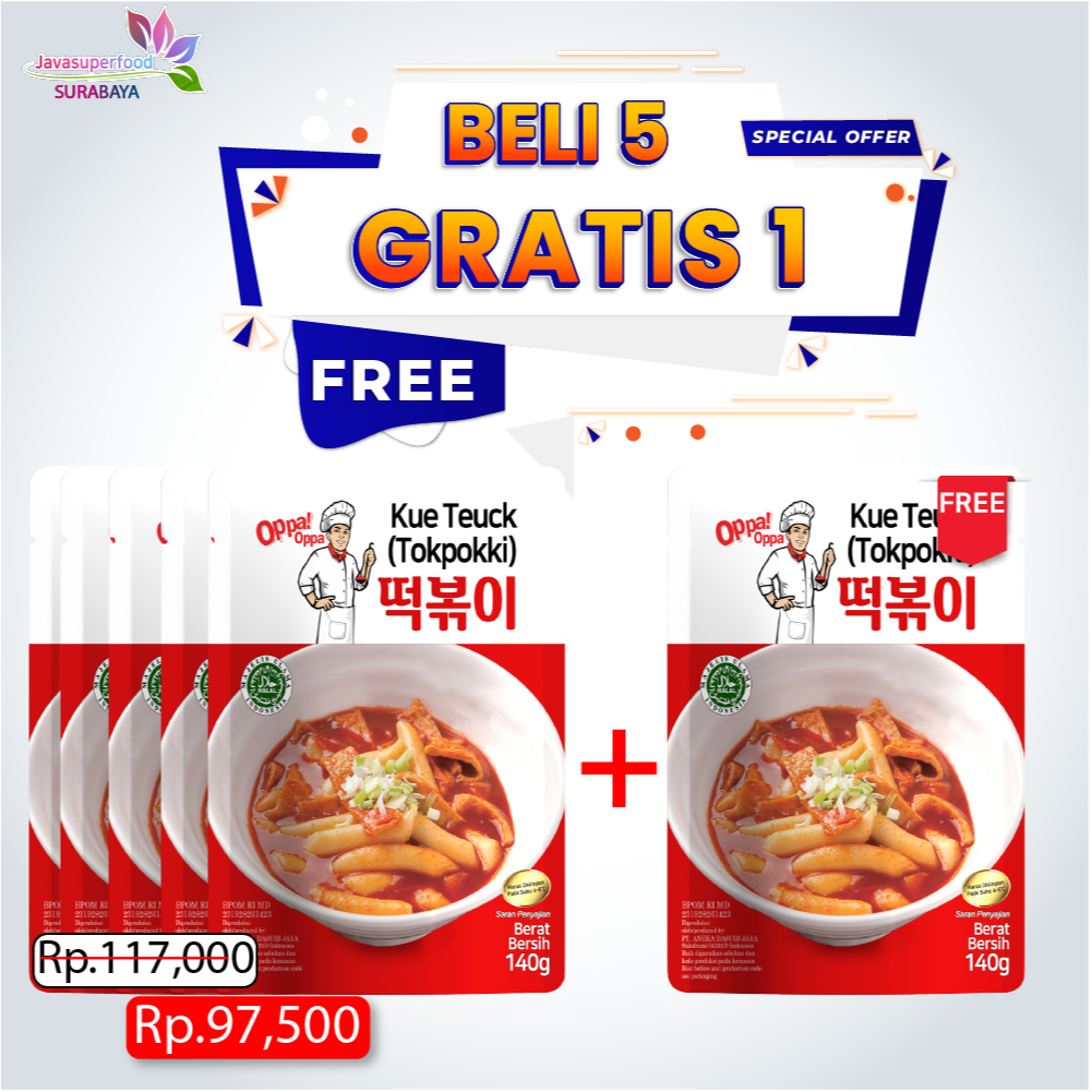 

[BELI 5 GRATIS 1] Paket Tteokbokki tokpokki tokpoki 100g + Saus 50g